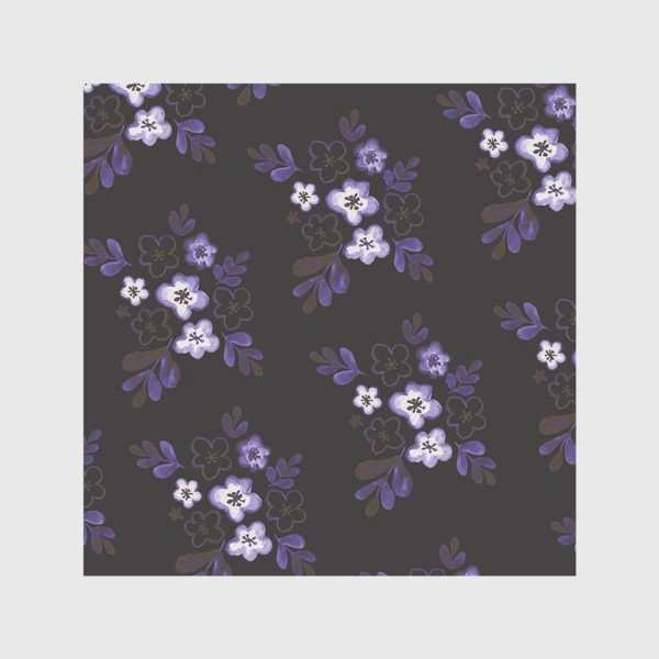 Скатерть &laquo;Фиолетовые цветы на темном фоне&raquo;