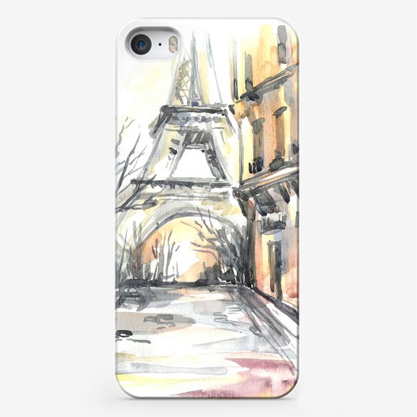Чехол iPhone «Улочка с Эйфелевой башней.»