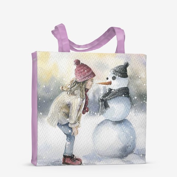 Сумка-шоппер «Девочка и снеговик»