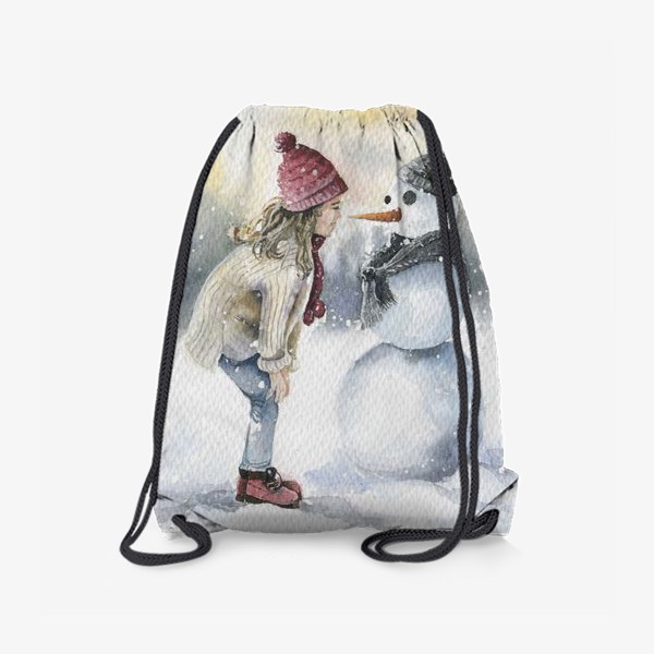 Рюкзак «Девочка и снеговик»