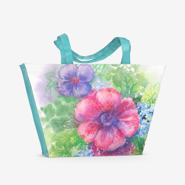 Пляжная сумка «цветы»