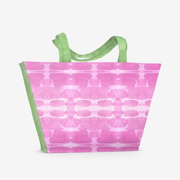 Пляжная сумка &laquo;Розовый абстрактный акварельный узор&raquo;