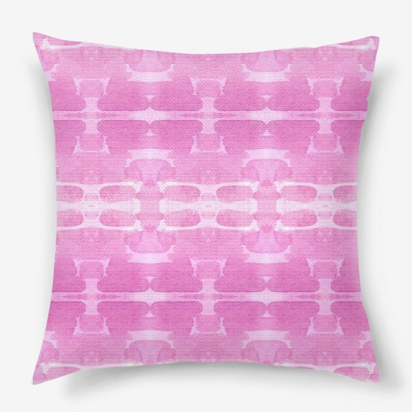 Подушка «Розовый абстрактный акварельный узор»