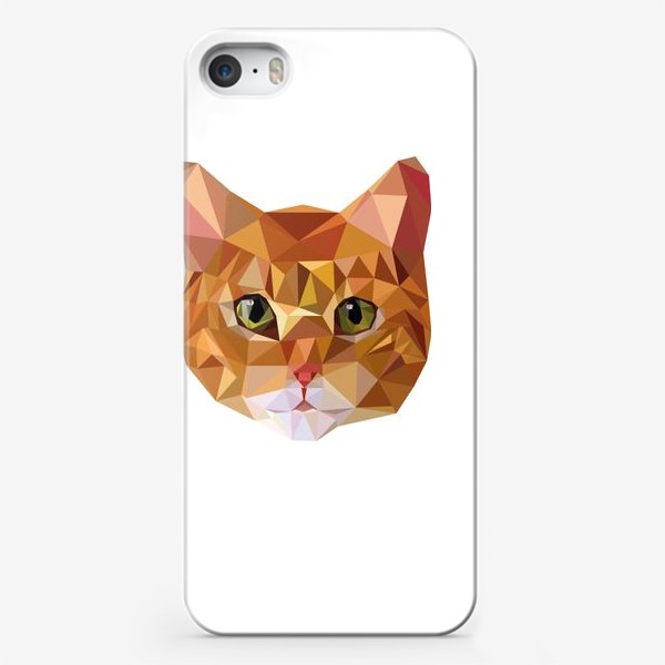 Чехол iPhone «Рыжий кот в стиле Low Poly»