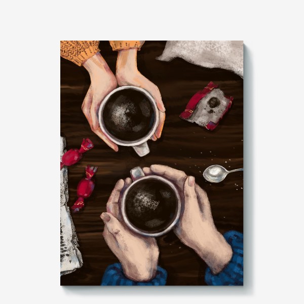 Холст «кофе на двоих»