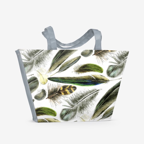 Пляжная сумка «Паттерн перья»