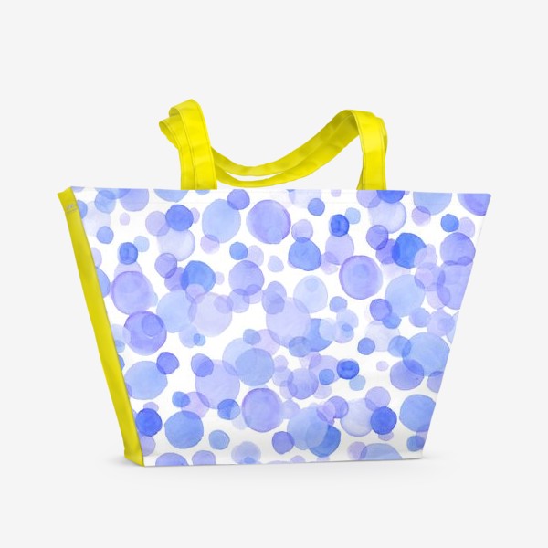 Пляжная сумка «Голубые акварельные круги»