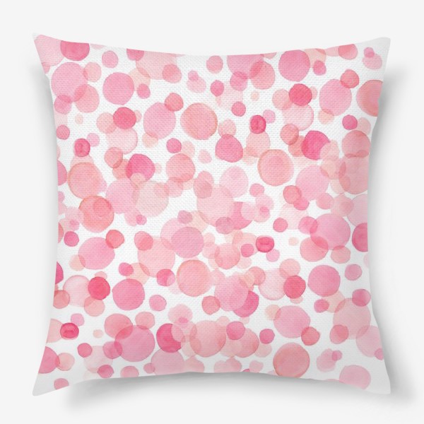 Подушка «Розовые акварельные круги»