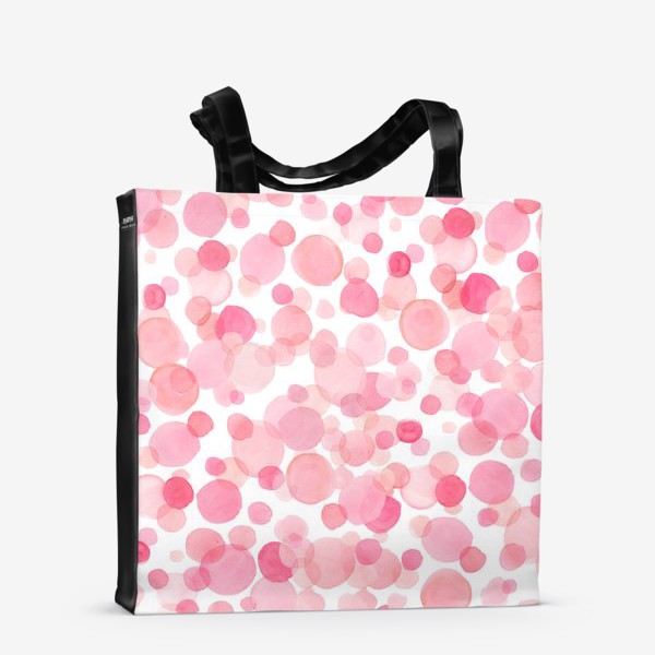 Сумка-шоппер «Розовые акварельные круги»