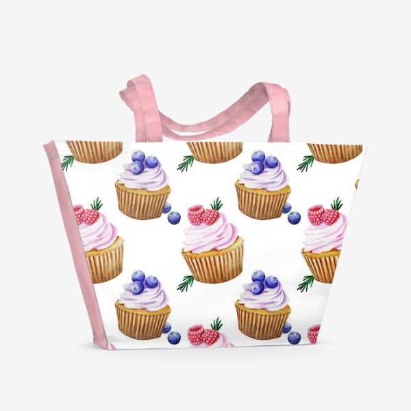 Пляжная сумка «cupcake кексы мафины на петтерне»