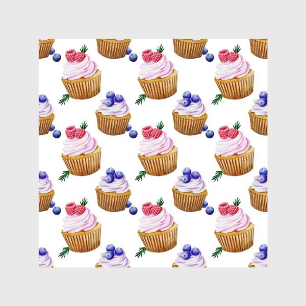 Шторы «cupcake кексы мафины на петтерне»
