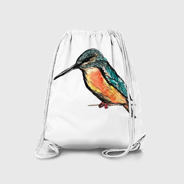 Рюкзак «Птица на ветке,Колибри»