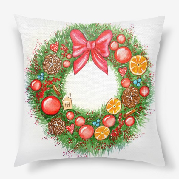 Подушка «рождественский венок»