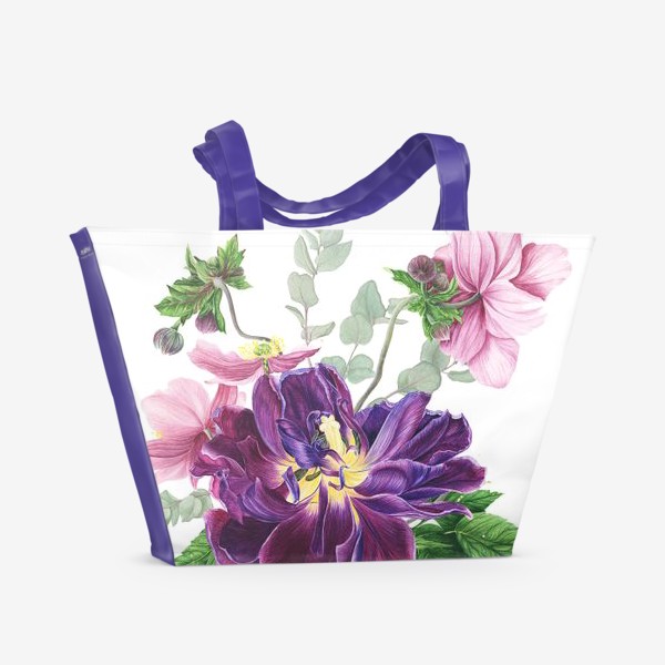 Пляжная сумка «Композиция с тюльпаном»