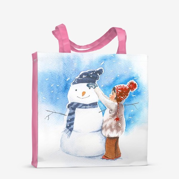 Сумка-шоппер «Снеговик и девочка»