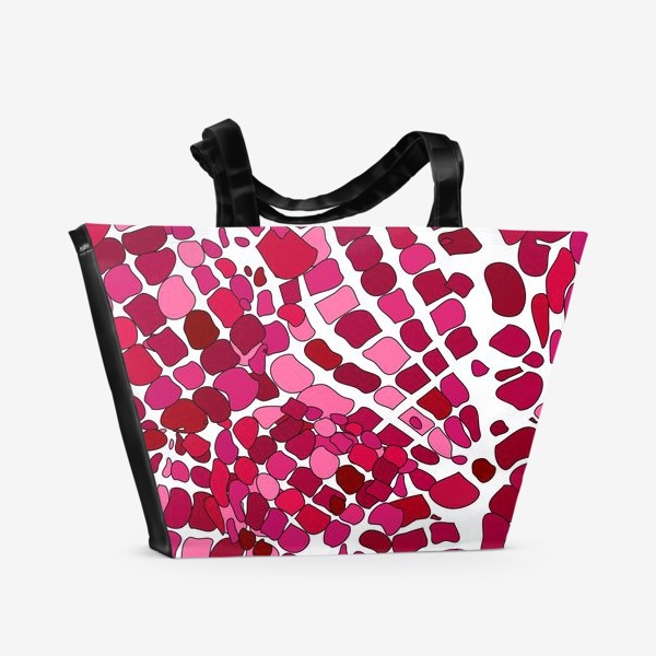 Пляжная сумка «Розовый абстрактный узор»