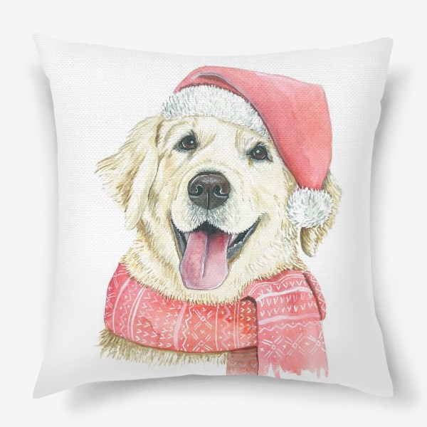 Подушка «Лабрадор Новогодний пес»
