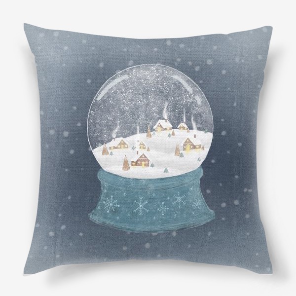 Подушка «Снежный шар с пряничными домиками»