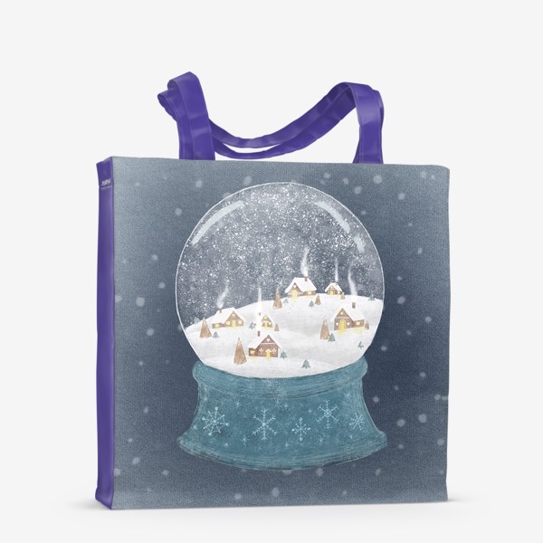 Сумка-шоппер «Снежный шар с пряничными домиками»