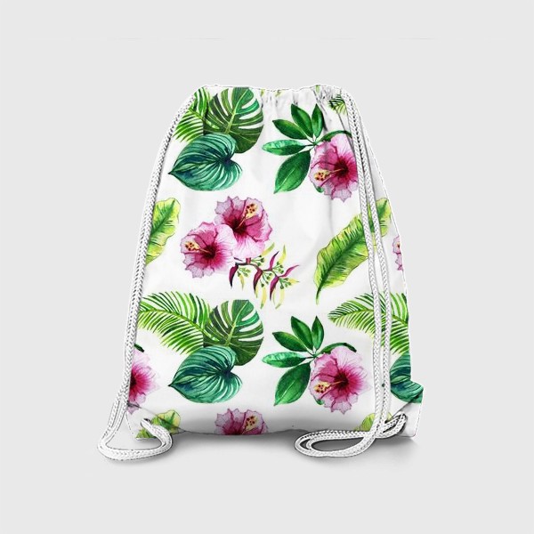 Рюкзак «Узор из тропических листьев и цветов»