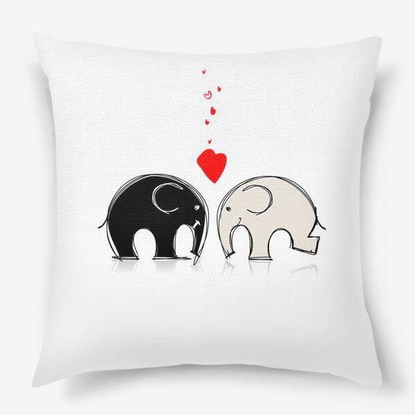 Подушка &laquo;Elephants in love&raquo;