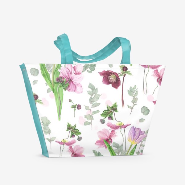 Пляжная сумка «Нежные весенние цветы»