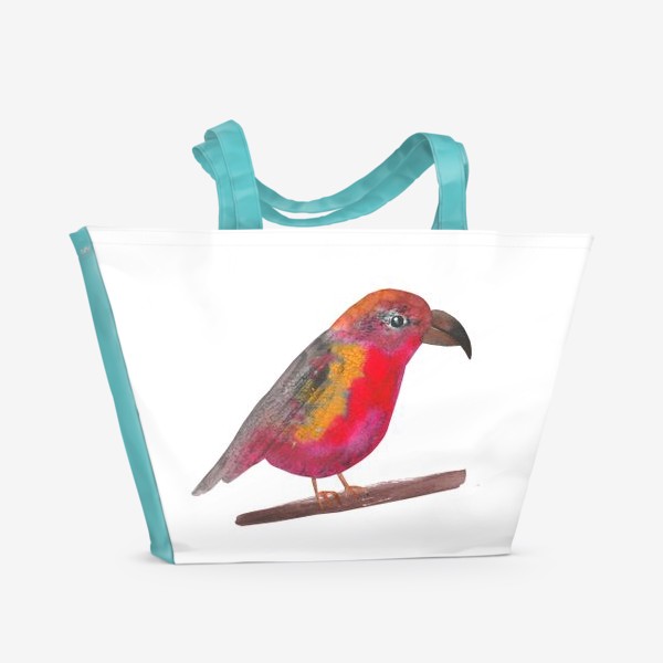 Пляжная сумка «Птица Клёст-еловик»