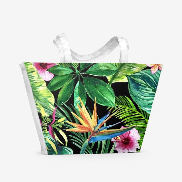 Пляжная сумка &laquo;экзотические листья и цветы&raquo;