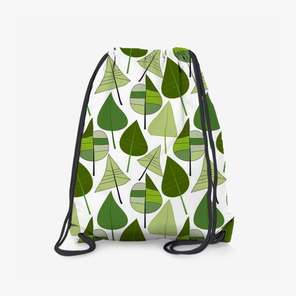 Рюкзак «Зеленый светлый фон с абстрактными разноцветными листьями»