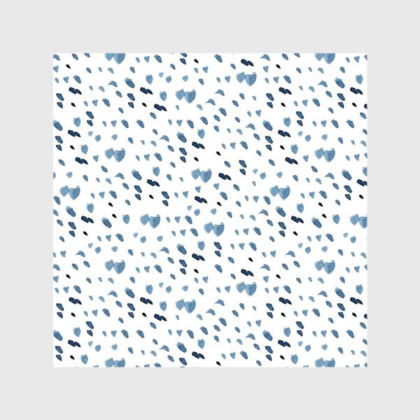 Шторы «Акварельный абстрактный бело-синий узор "Пятнышки"»