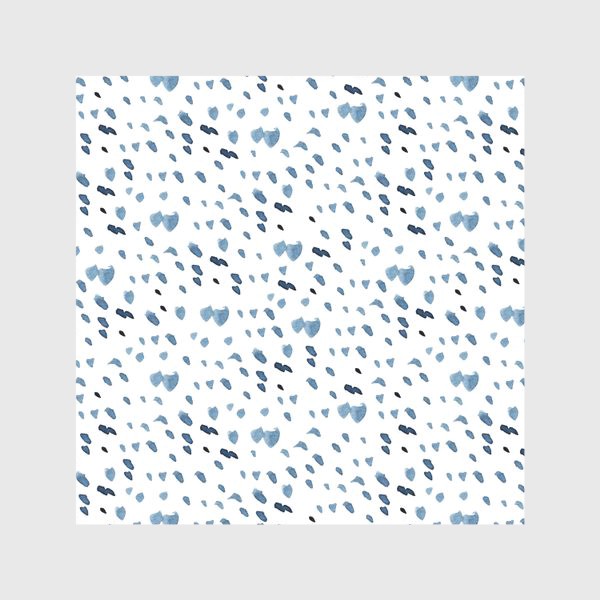 Скатерть «Акварельный абстрактный бело-синий узор "Пятнышки"»