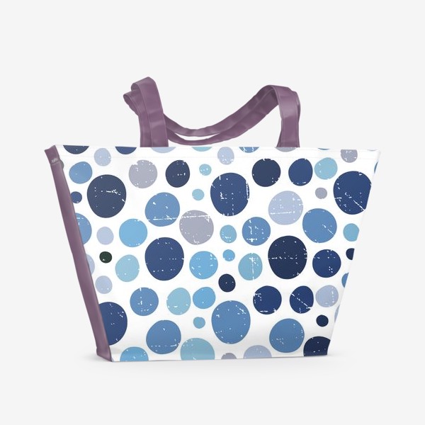 Пляжная сумка «Абстракция голубой горох с текстурой»