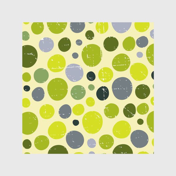 Скатерть «Круги, зеленый горох с текстурой, абстракция, иллюстрация»