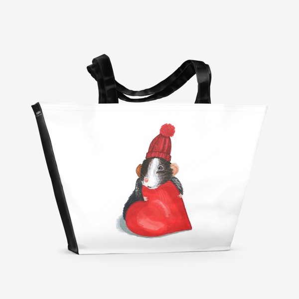 Пляжная сумка «Мышонок с сердцем.»
