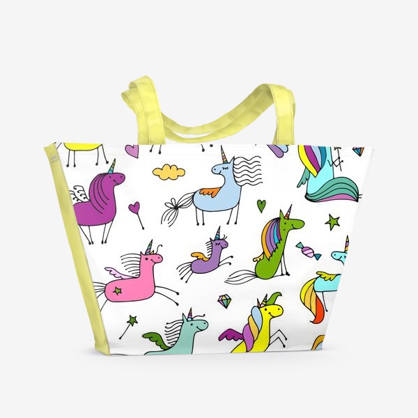 Пляжная сумка «Cute unicorns»