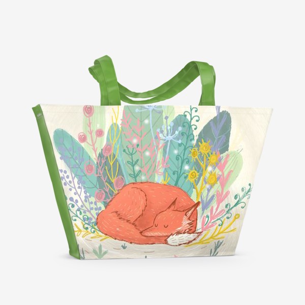Пляжная сумка «Лисичка в лесу»