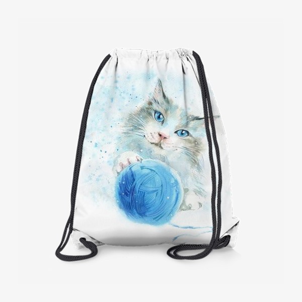 Рюкзак «Кот с синим клубком»