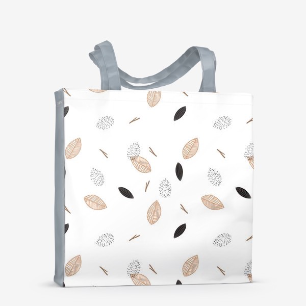 Сумка-шоппер «Абстрактный Паттерн с листьями и палочками»