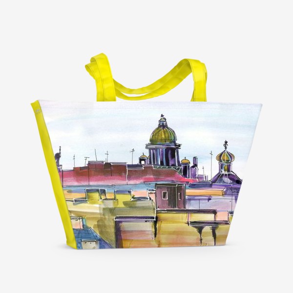 Пляжная сумка «Крыши Петербурга»