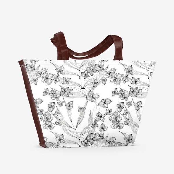 Пляжная сумка &laquo;Листья и цветы гортензии&raquo;