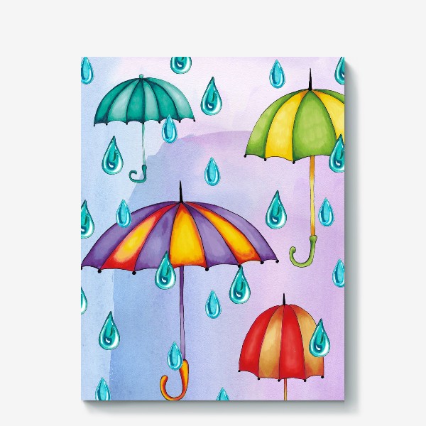 Холст «Разноцветные зонтики»