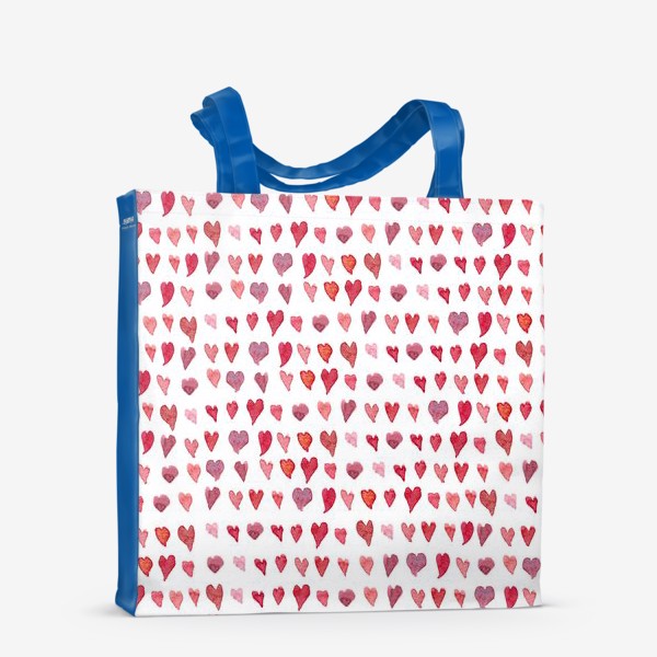 Сумка-шоппер «Паттерн с акварельными сердечками»