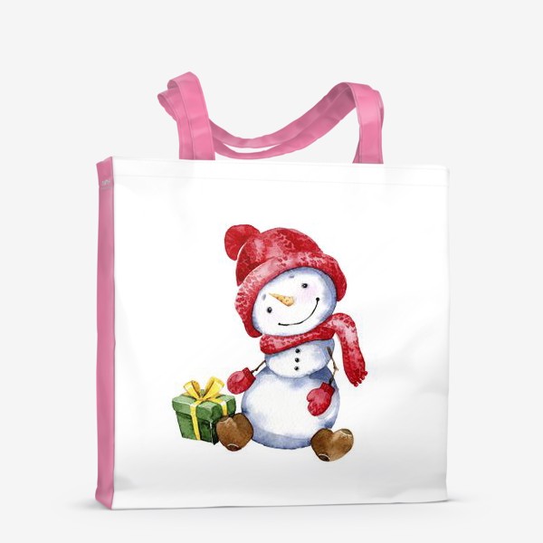 Сумка-шоппер «Снеговичок с подарком»