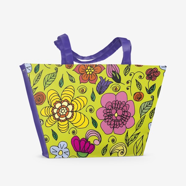 Пляжная сумка «Узор "Полевые цветы"»