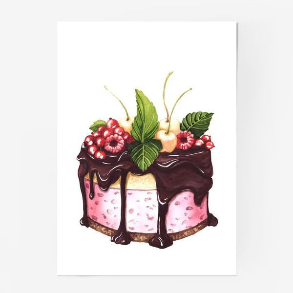 Постер «Акварельный тортик.»
