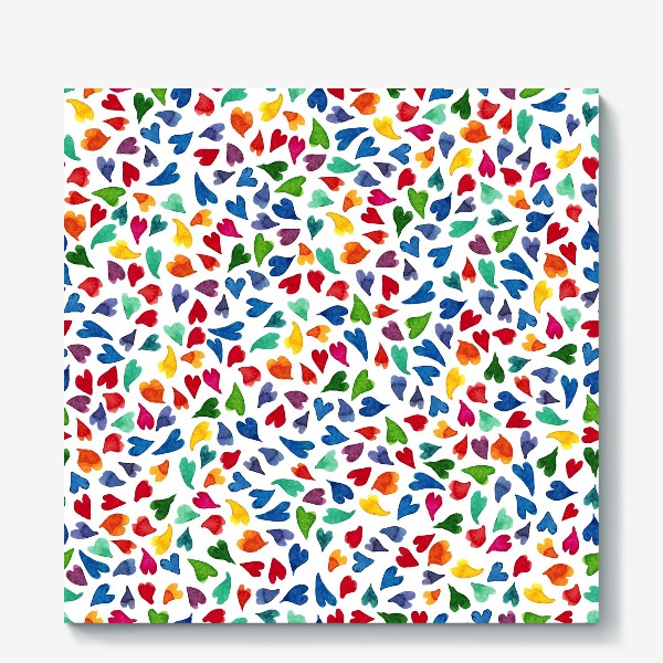 Холст «Colorful hearts pattern»