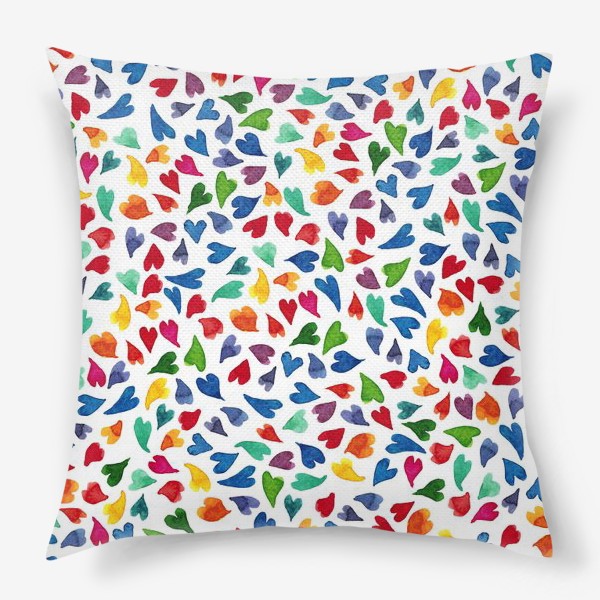 Подушка «Colorful hearts pattern»