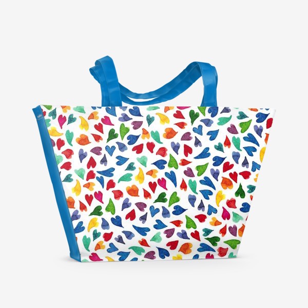 Пляжная сумка «Colorful hearts pattern»