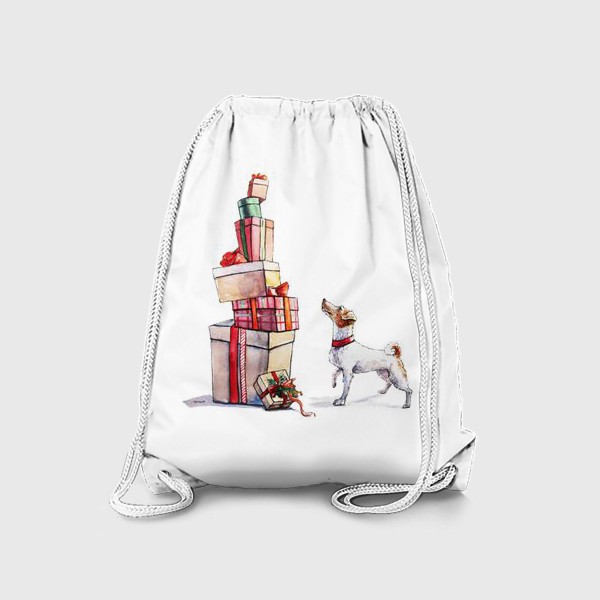 Рюкзак «Любопытный пёс и подарки»