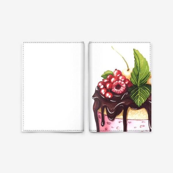 Обложка для паспорта «Акварельный тортик.»